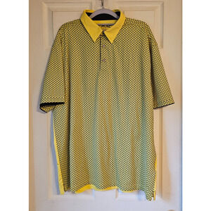 G-MAC Apparel Golf Polo Shirt Yellow Black Geometric Short Sleeve Men’s XL